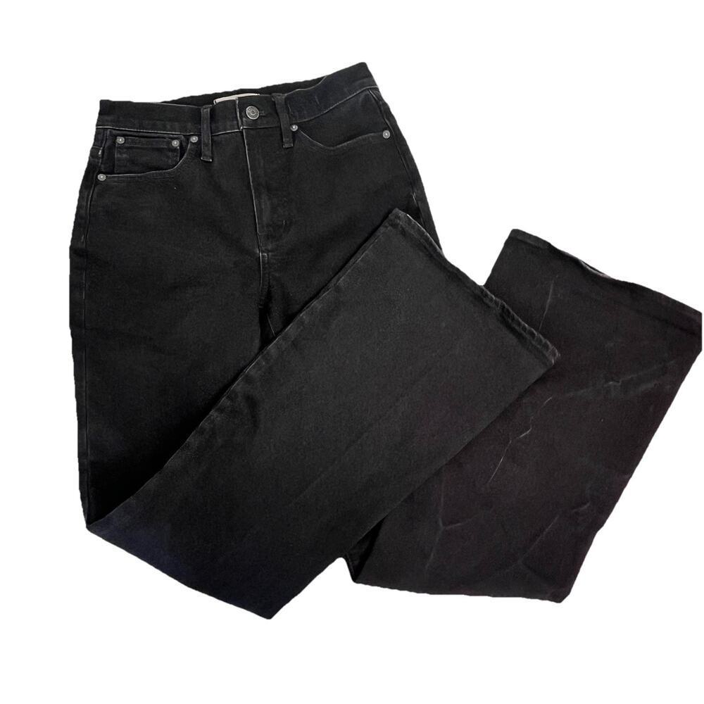 Madewell Black Denim Jeans Pants size 26 Perfect Vintage Flare Jean Stretch